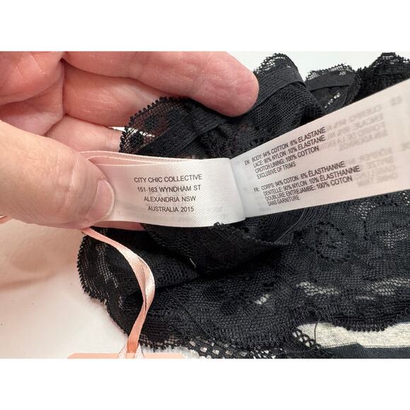 City Chic / HIPS & CURVES Cotton Print Thong - black stripe plus size 22/24  NWT - Picture 5 of 7